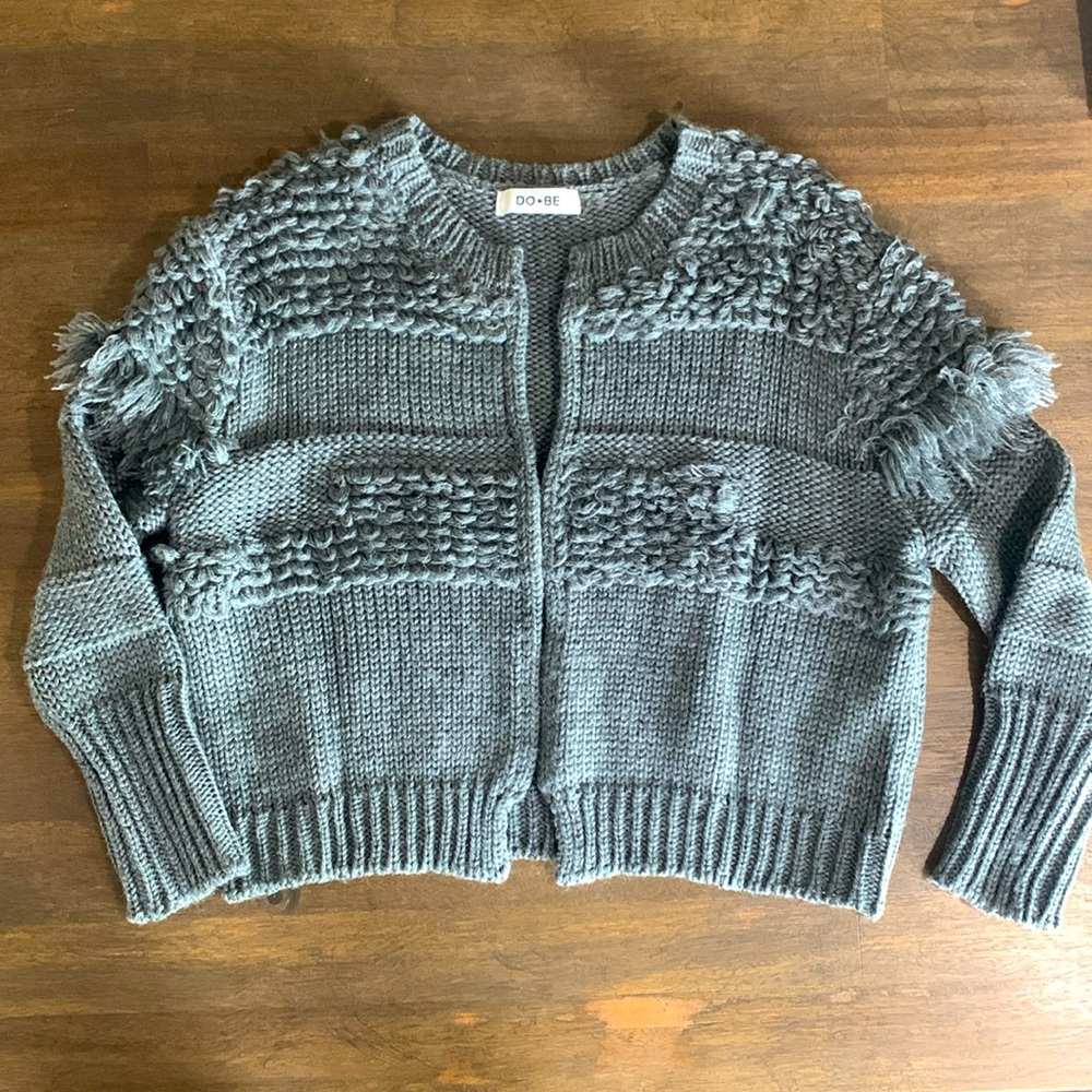 DO+BE Wool-blend Fringe Cardigan Small
